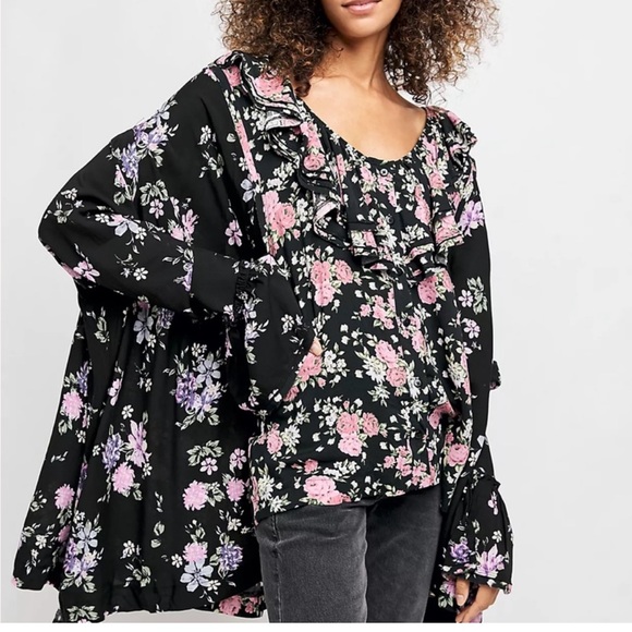 Free People Tops - FREE PEOPLE LORETTA LONG SLEEVE POETS TOP MEDIUM LARGE